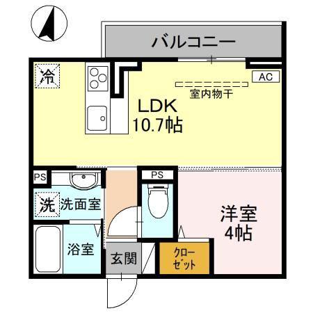 D-SERENO新倉 I(1LDK/3階)の間取り写真