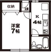 イーストイン(1K/1階)の間取り写真