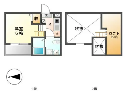 Kレジデンス名駅 (ワンルーム/1階)の間取り写真