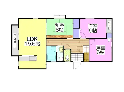 アーク下南部(3LDK/1階)の間取り写真