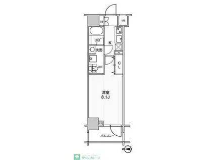ステージグランデ錦糸町II(1K/6階)の間取り写真