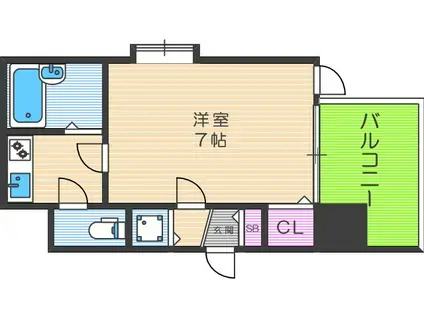 ディナスティ福島(1K/6階)の間取り写真
