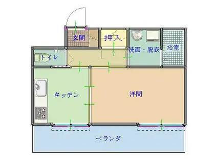 コートパイン(1DK/3階)の間取り写真