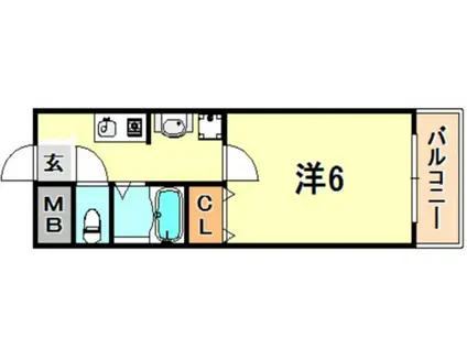 ルースデ六甲(1K/6階)の間取り写真
