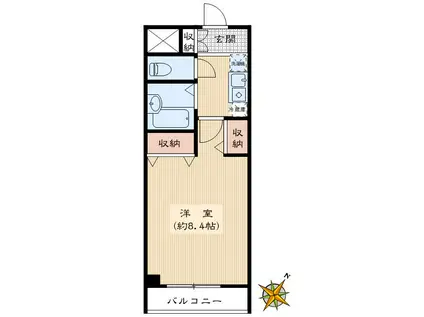 コアロード春日(1K/4階)の間取り写真