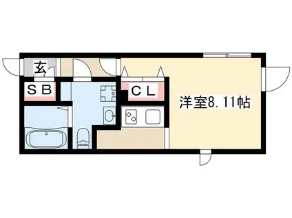 BRANCHE御器所(ワンルーム/3階)の間取り写真