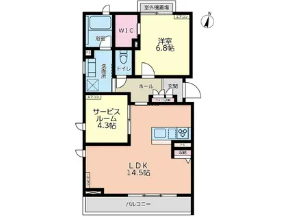 グランウェーブ湘南(1SLDK/3階)の間取り写真