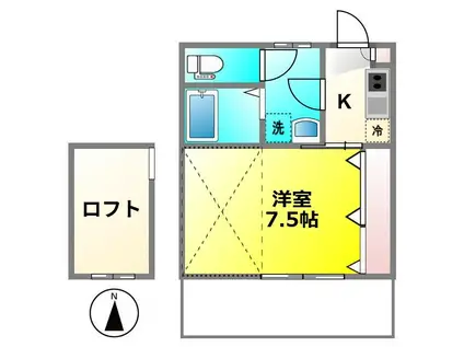 グリーン・ビレッジ(1K/1階)の間取り写真