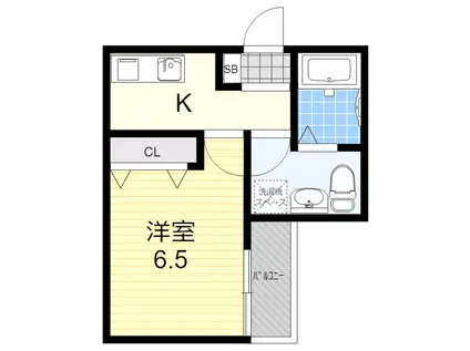 WING住之江(1K/1階)の間取り写真
