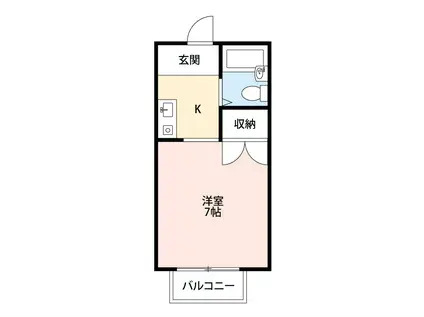 コーポ浅井II(1K/2階)の間取り写真