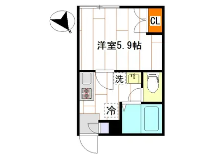 早稲田鶴巻町IMAハウス(1K/2階)の間取り写真