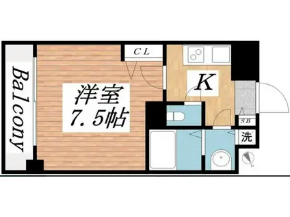 メゾン・ドヴィレ須磨(1K/4階)の間取り写真