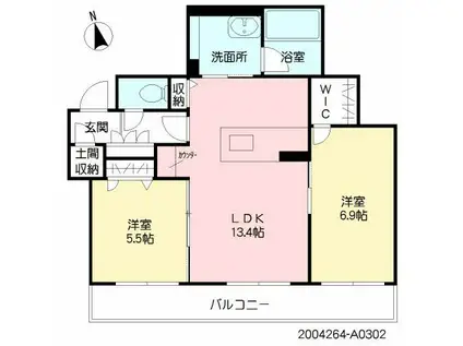 SHAMAISON YASUNISHI(2LDK/3階)の間取り写真