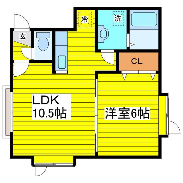 カーサ東武(1LDK/3階)の間取り写真