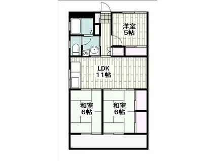 グレイスコート篠崎(3LDK/4階)の間取り写真
