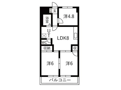 RAFAGA I(3LDK/2階)の間取り写真