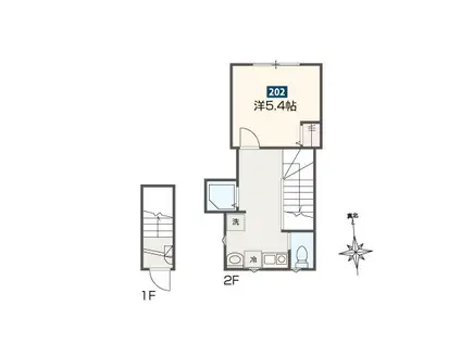 MELDIAノイエ(1K/2階)の間取り写真