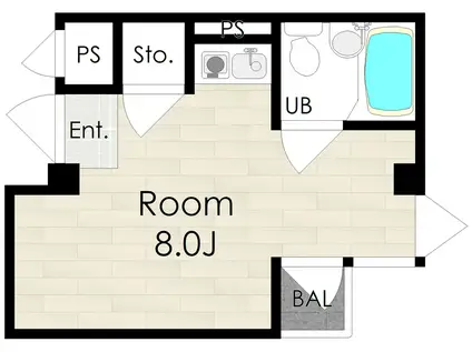 JP APARTMENT IKUNOII JPアパートメント生野II(ワンルーム/2階)の間取り写真