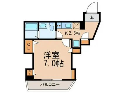 アイディ品川25(1K/8階)の間取り写真