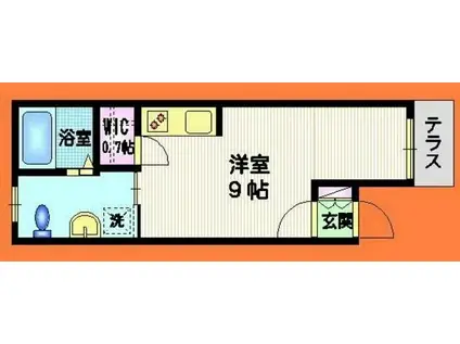 IDEAL BITTER VALLEY(ワンルーム/1階)の間取り写真