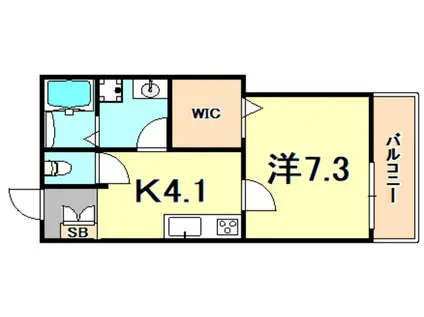 CAMELLIA TOR ROAD(1K/2階)の間取り写真
