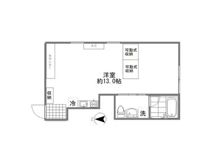 DEMEURE学芸大(ワンルーム/2階)の間取り写真