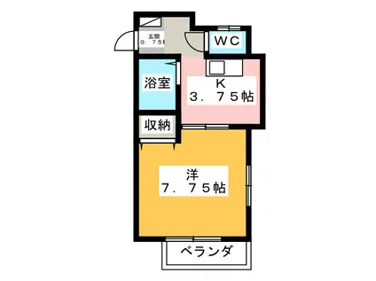 コーポ桑の実(1K/2階)の間取り写真