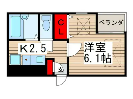 ルネス根岸1・2番館(1K/1階)の間取り写真