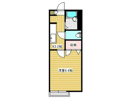トワベール(1K/1階)の間取り写真
