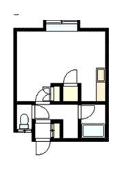 COTTON HOUSE21(ワンルーム/1階)の間取り写真