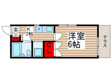 ハイム3(1K/1階)の間取り写真