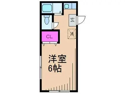 ベアヴァレー(ワンルーム/3階)の間取り写真