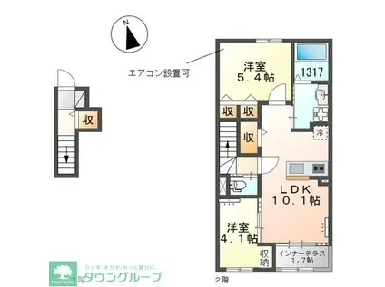 AZALIA(2LDK/2階)の間取り写真