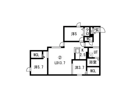 ルクレールアサブ(3LDK/2階)の間取り写真