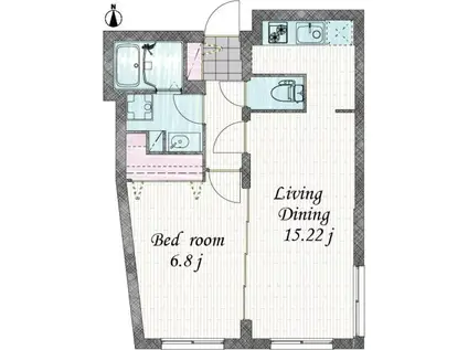 BRANCHE目黒大橋 ブランシェ目黒大橋(1DK/2階)の間取り写真