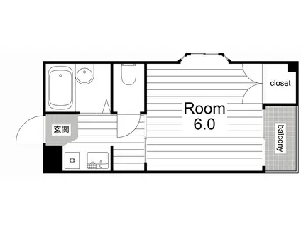 ヌーヴォー明和(1K/3階)の間取り写真