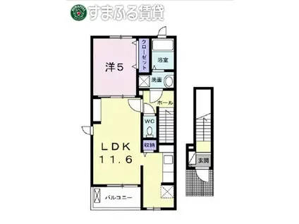 ビオーラ・RIN桜井町(1LDK/2階)の間取り写真