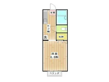 レイクサイドヴィラII(1K/1階)の間取り写真