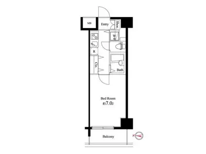 スクエア潮見(1K/5階)の間取り写真