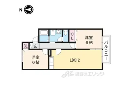 フローラ(2LDK/2階)の間取り写真