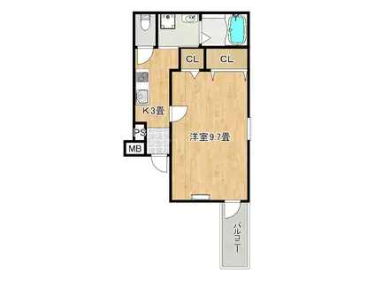 フジパレス西湊I番館(1K/1階)の間取り写真