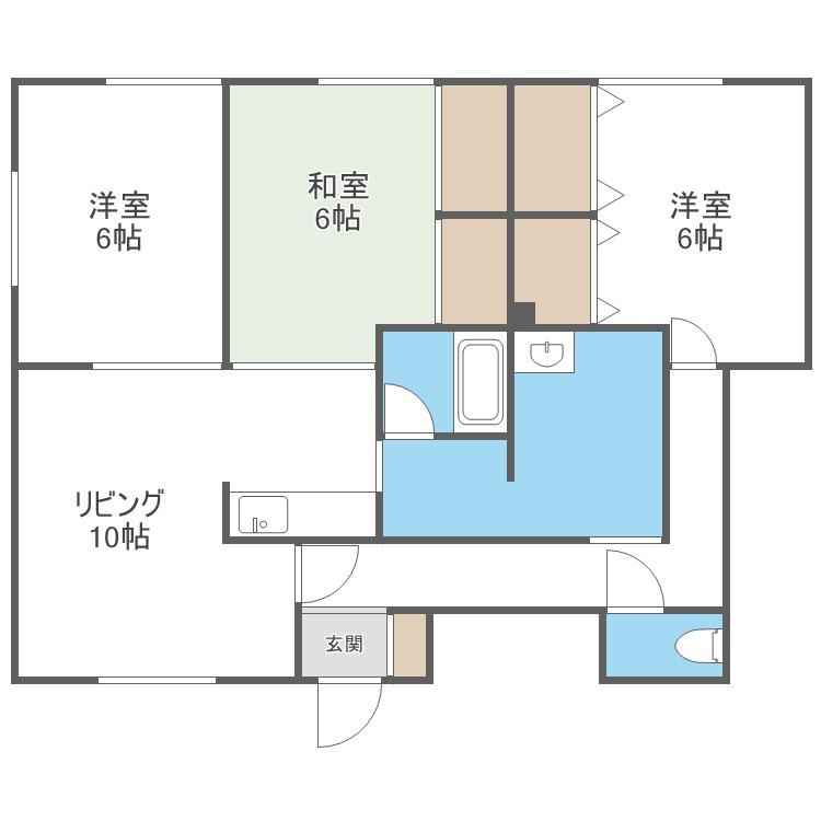 藤見ハイツ(3LDK/3階)の間取り写真