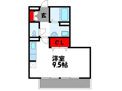 セジュールR・Y A棟(1K/3階)の間取り写真