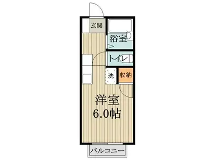 ニムロス(ワンルーム/2階)の間取り写真