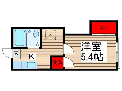 ウインビュ青柳(1K/2階)の間取り写真