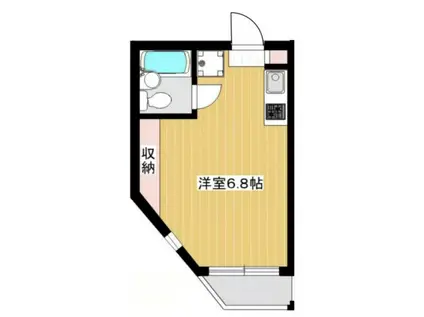 サウスウインド(ワンルーム/1階)の間取り写真