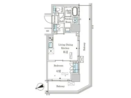 パークアクシス大塚ステーションゲートタワー(1LDK/11階)の間取り写真
