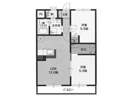 マンション稲葉(2LDK/3階)の間取り写真