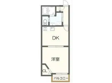 アーク天台(1DK/2階)の間取り写真