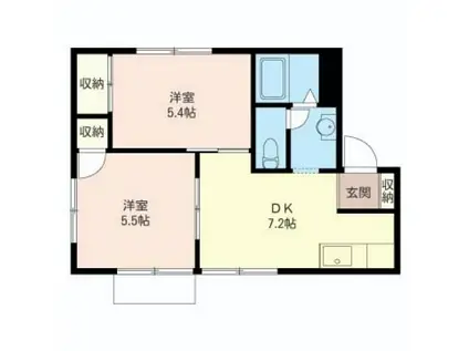 メゾンテルキC(2DK/2階)の間取り写真